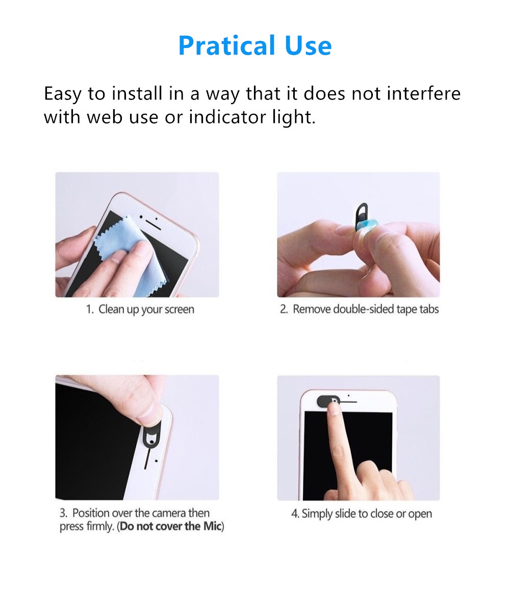 Webcam Cover Ultra Thin Webcam Camera Shield Protector Web Cam Cover Slider For Computer Phone Tablet MacBook iMac