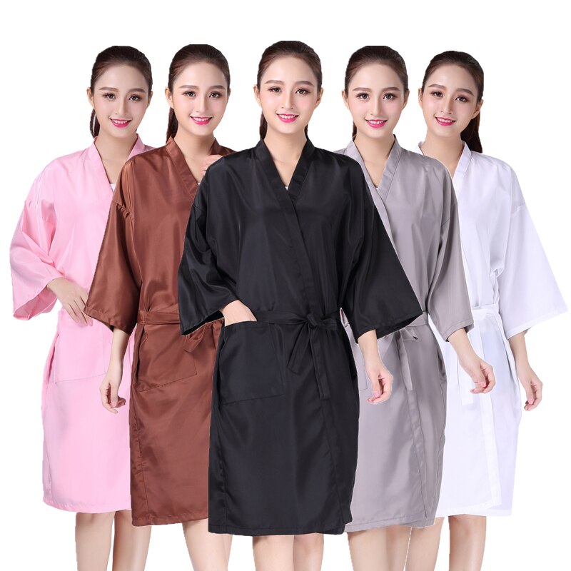 Kimono pour Salon de coiffure, 1 pièce, Robe coupe de cheveux, Robe, beauté, SPA, hôtel, barbier, vêtements enveloppés pour invités