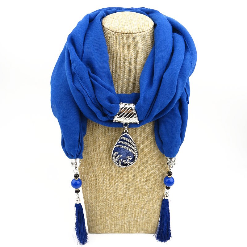 luxus Frauen Schmuck Anhänger Wasser Tröpfchen Baumwolle Schal Lange Quaste wickeln Weich Halskette Weibliche Foulard Muslimischen Kopf scarve: 6