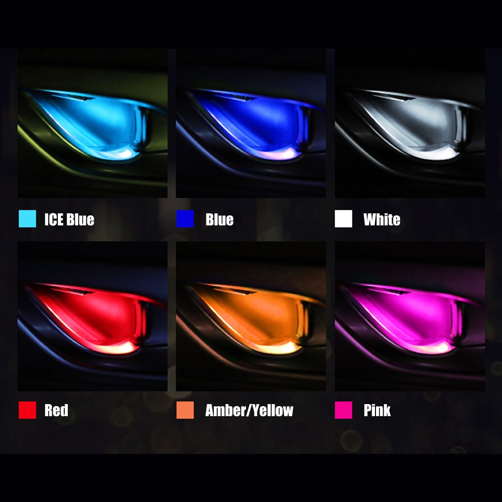 4 stücke Auto Umgebungs LED Licht Auto Innen Tür Schüssel griff Armlehne Licht Auto Tür Innen Dekorative Atmosphäbetreffend Lampe Universal-