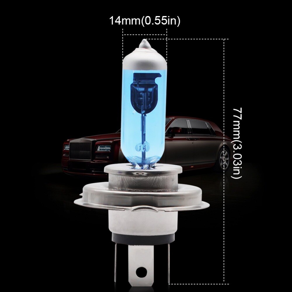 Safego 2x h4 h7 halogen xenon pære  h11 9005 hb3 hei/lo 60w/55w frontlys xenon til bil 4300k-5000k lys varm hvit tåke lampe 12v
