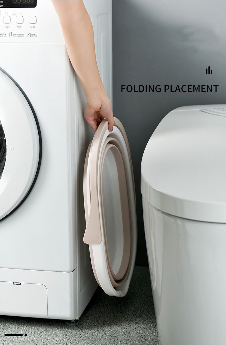 Folding Plastic Mop Bucket Camping Wash Bucket With Handle Collapsible Floor Mop Cleaning Fishing Car Wash Bucket