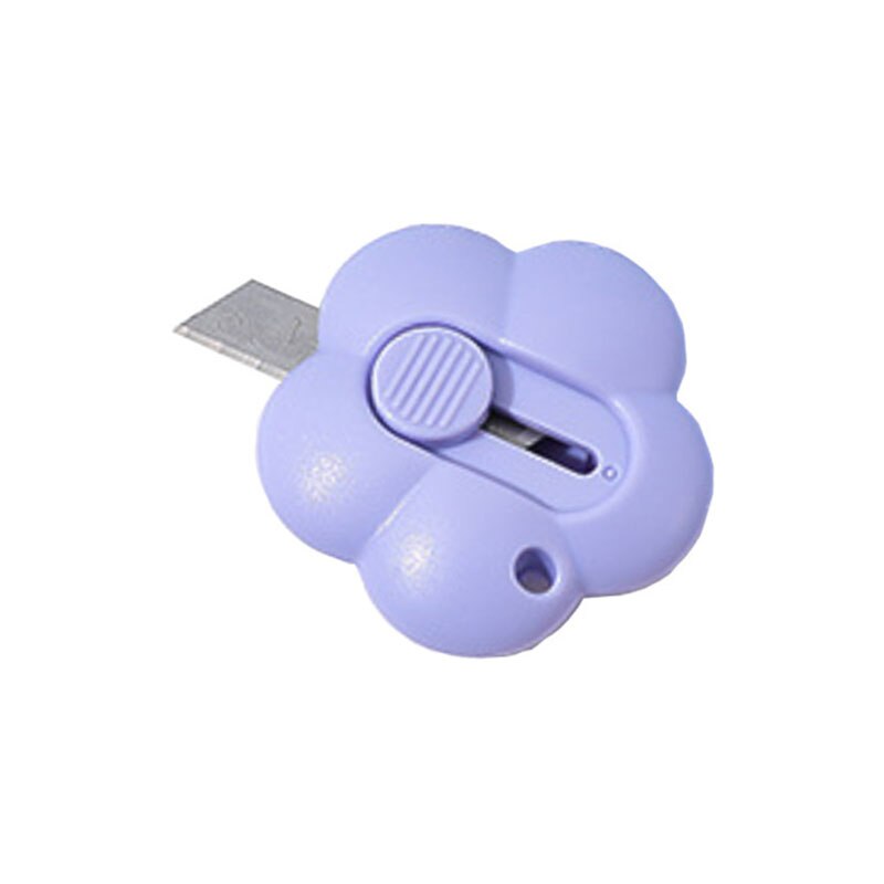 1pcs Cute Flower Utility Knife Portable Mini Box Opener Cloud Shape Art Handmade Paper Cutter School Office Accessories: 1-purple