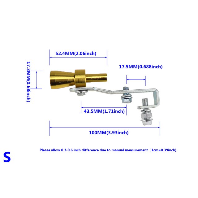 Universal simulador Whistler de la motocicleta del coche de la onda de sonido modificación imitador Turbo silbato tubo de escape de sirena: Glod - S