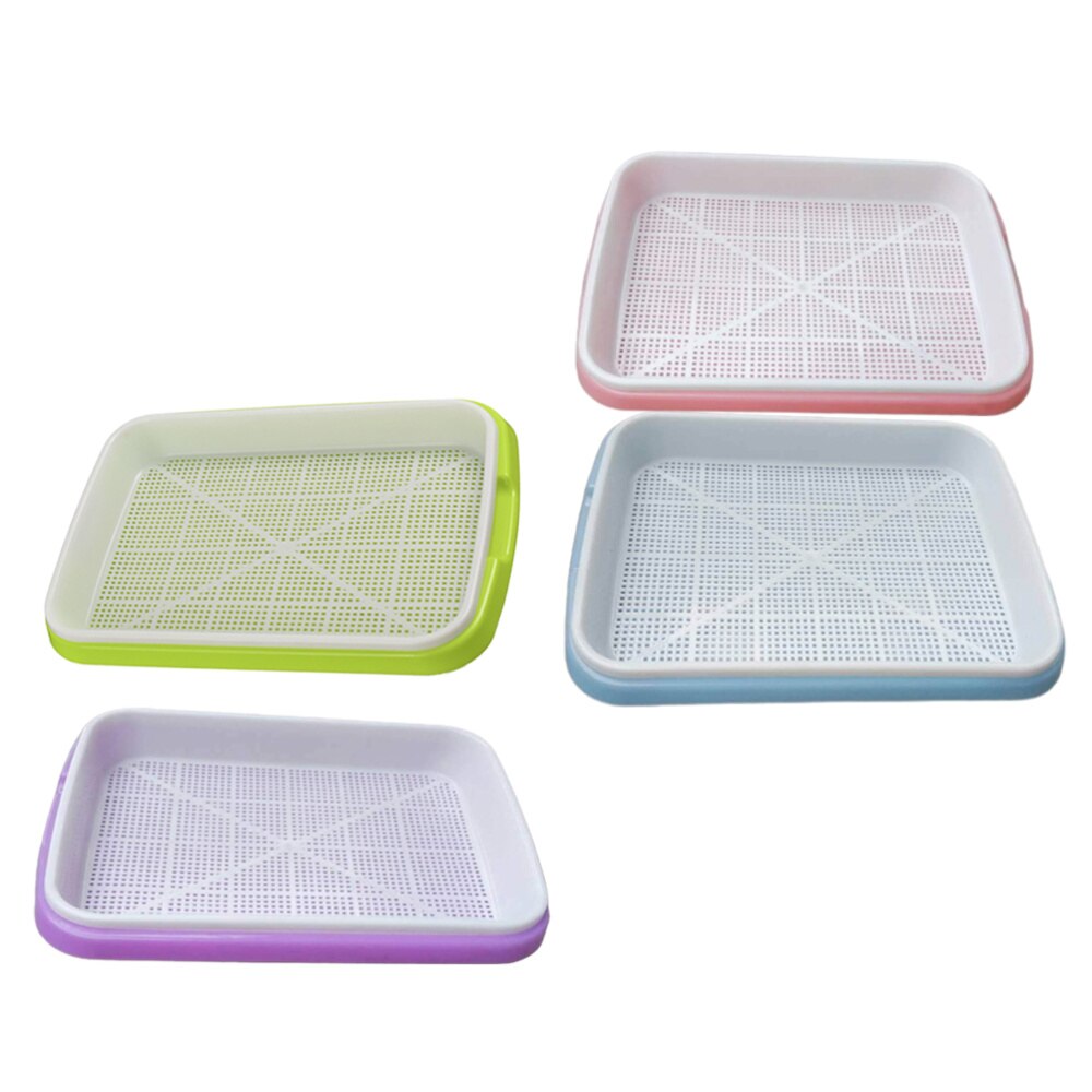 4 Set Zaad Kiemen Bassins Grondloze Sprouter Trays Water Planten Containers Nursery Site Voor Tarwegras Soja Groene (Willekeurige C