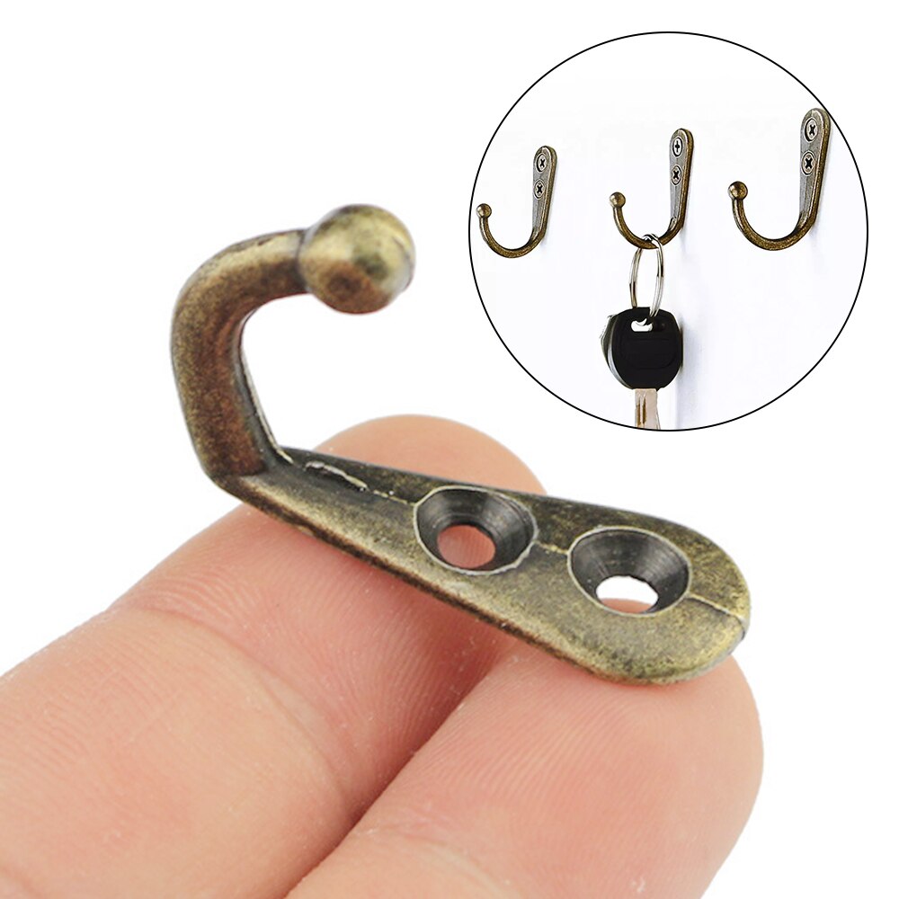 Colgador de paños Vintage, gancho de pared de bronce, rústico, perchero para llaves, bolso, sombrero, ganchos de Bata rústica, perchero para colgar en la pared, 10 Uds.