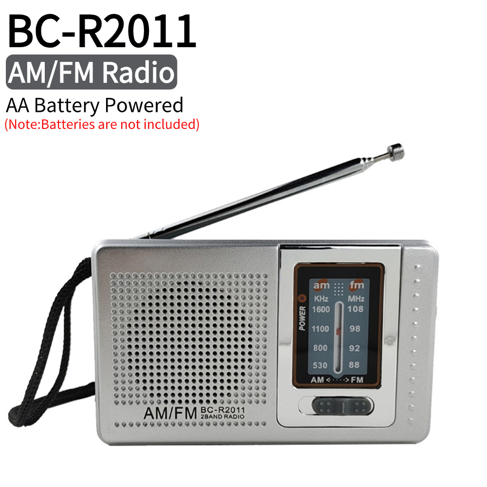 Fm/Am Radio Dual Band Draagbare Weerradio Batterijgevoede Muziekspeler 3.5Mm Jack Ingebouwde Luidspreker Met Telescopische Antenne: Blauw