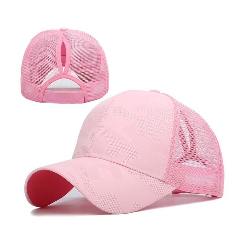 Doitbest Frauen Pferdeschwanz Baseball Kappe Frauen Hysterese Sommer Mesh Hut Weibliche HIp Hop Hüte Casual Einstellbare Outdoor Knochen: Rosa