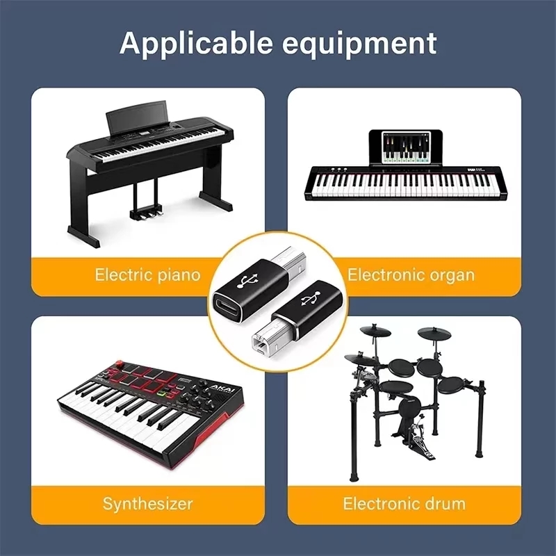 USB Typ C Buchse auf USB B Stecker Adapter für Scanner Drucker Konverter USB C Datenübertragungsadapter für Midi- Regler Tastatur