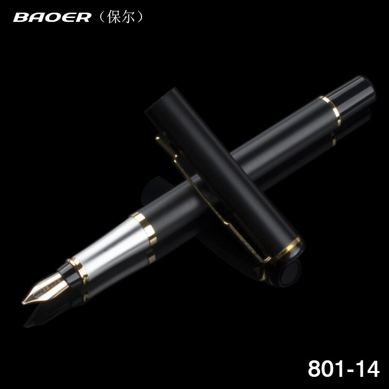BAOER 801 Cute 9 Colors Business Medium Nib fountain Pens Business School Office Pen: N