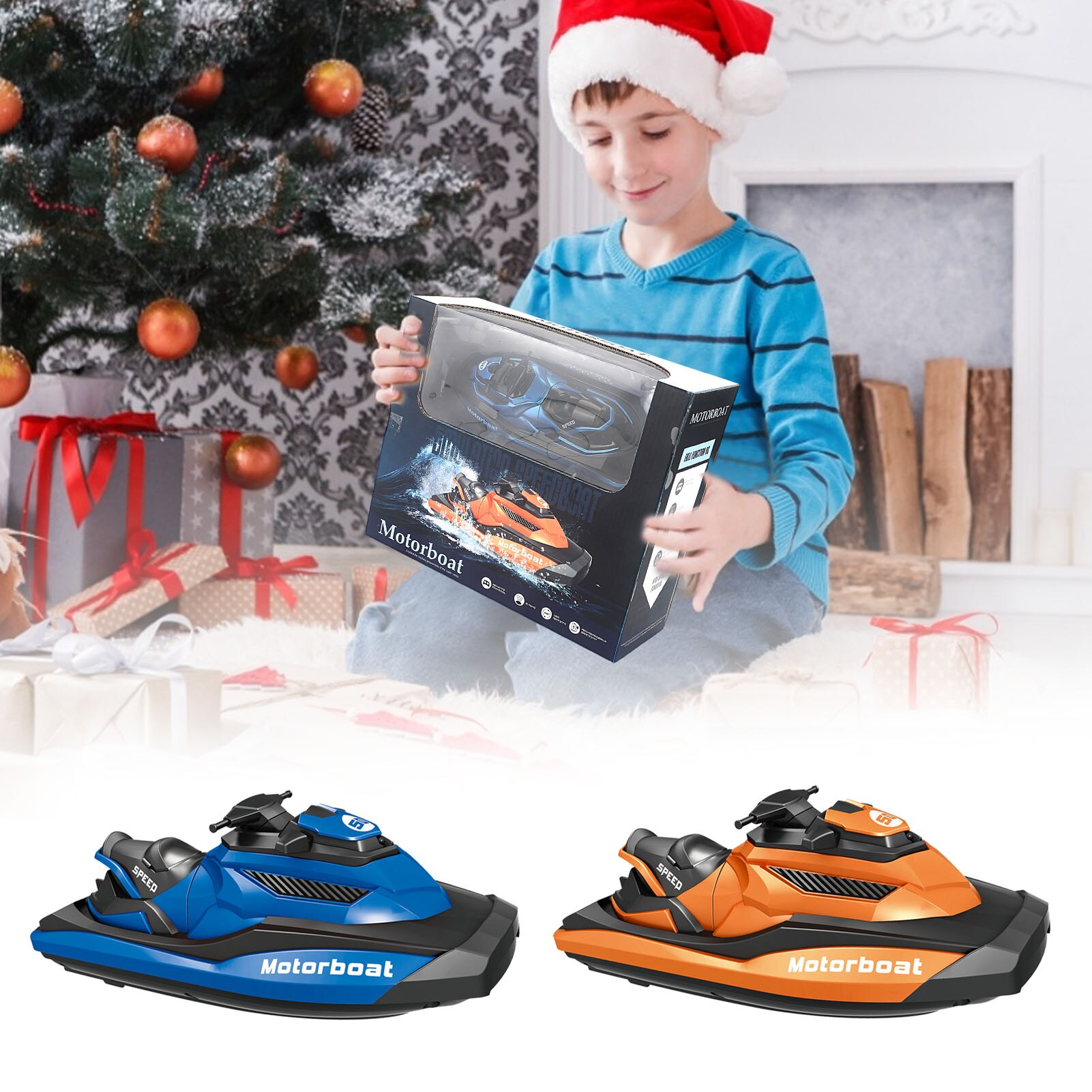 2.4Ghz Rc Boot High Speed Racing Oplaadbare Batterijen Voor Kinderen Boot Met Water Detection Waterdichte Boot Speelgoed Voor Kids