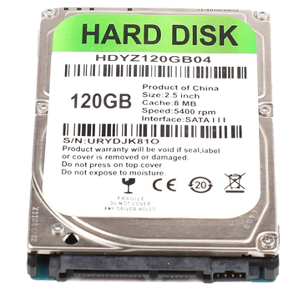 Internal HDD 2.5" SATA III - 5400-7200 RPM - 80GB to 500GB - for Laptop PC Mac: 120GB