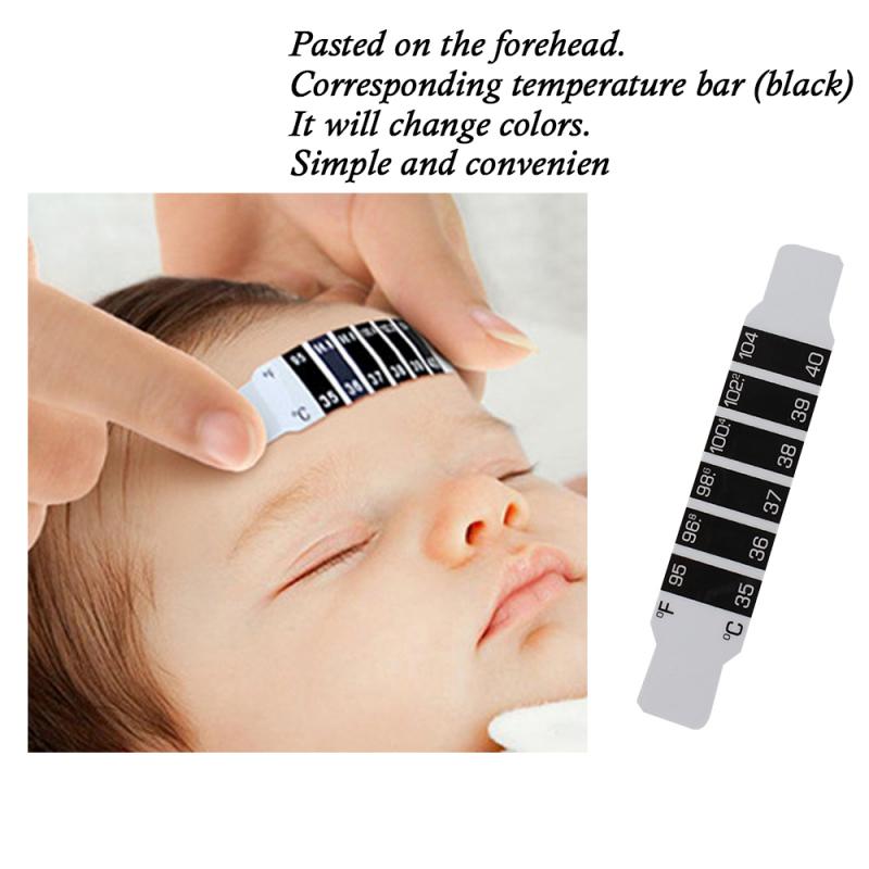 5/10PCS Baby Temperature Stickers Strip Sticky Forehead Head Strip LCD Thermometer The Color Of Liquid Changing Sticker Tools