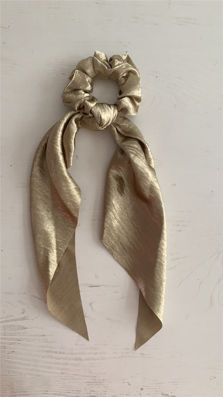 Cinta larga de seda brillante para mujer y niña, bandas elásticas para el cabello, nudo de lazo, soporte para cola de caballo, lazos para el cabello, accesorios para el cabello: Lavanda