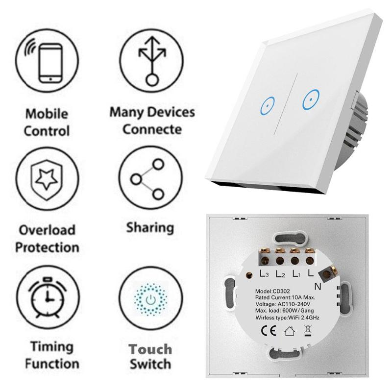 All compatible Smart WiFi wall switch for home light remote control Alexa compatible switch for intelligent home