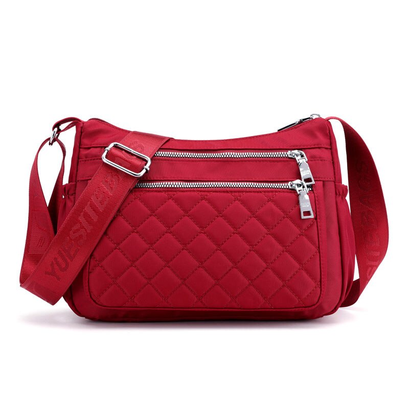Delle donne di nylon Borse a Spalla Borsa Delle Signore Della Borsa vagabondo Tote di Crossbody Borsa Borsa Multifunzione Multi-strato di superiore-maneggiare Borse A Tracolla: Rosso