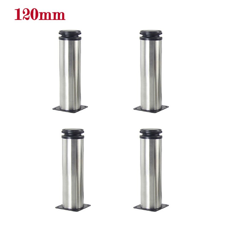 Stainless Steel Furniture Height Metal Adjustable Legs Feet Cabinet Table Sofa Bed Chair Legs Furniture Support Hardware thicken: 4 X 120mm