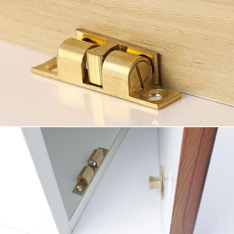 Mässing dörrstopp lås spänne dörr beröringslås skåp garderob innerlås brytare boll skåp stopper