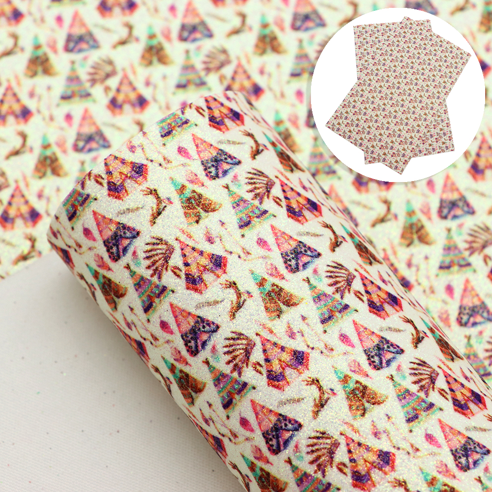 Veer Dreamcatcher Pijl Glitter Pu Kunstleer Kunstleer Stof Synthetisch Diy Waterdichte Naaien Boog Tas Broche Auto 20X33CM: 1096364011