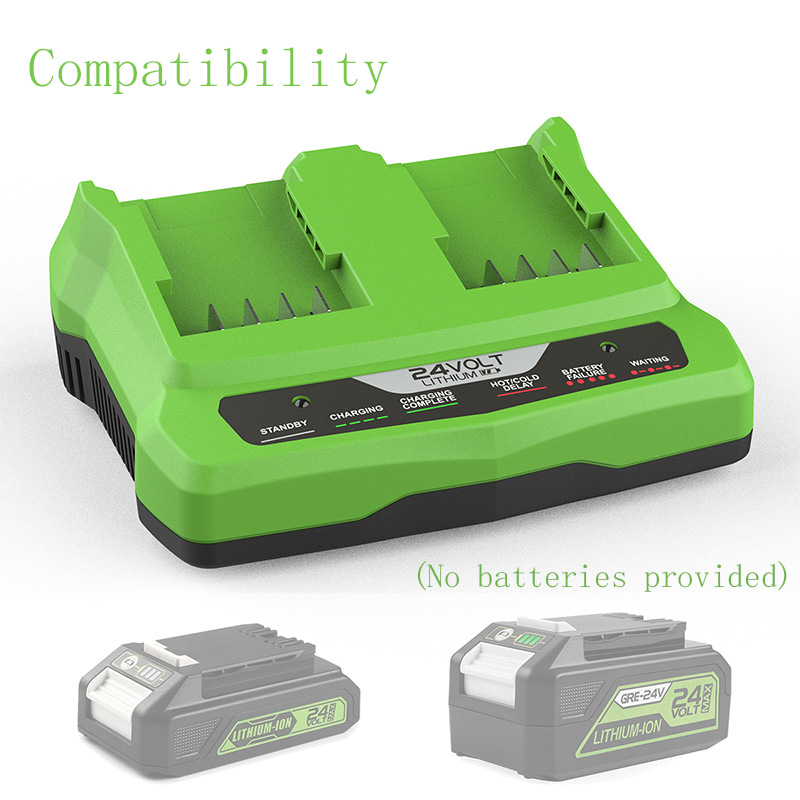 Voor Greenworks 24V Lader Dubbele Oplaadpoort 1.5a Li-Ion Acculader Voor Greenworks 24V Li-Ion Batterij