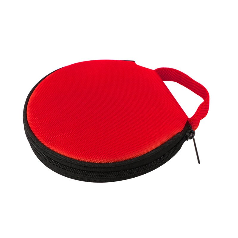 Portable CD DVD Case 20 Capacity Oxford Cloth Storage Bag Round Holder with Zipper for Home Car CD Box Bag: Red
