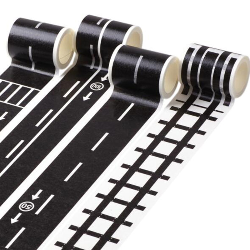 Traffic Railway Road Washi Tape Adhesive Tape DIY Scrapbooking Sticker Label Craft Masking Tape For Kids Toy Car Play