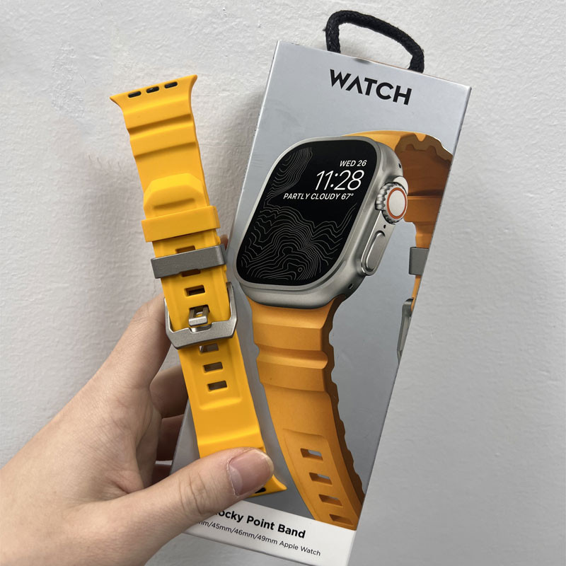 Silikonrem sportsarmbånd til iwatch ultra 2 apple watch 10/9/8/1/2/3/4/5/6/7 46mm 49mm 45mm til watch 41 44 40 38 42mm: Grønnblå / 12mm