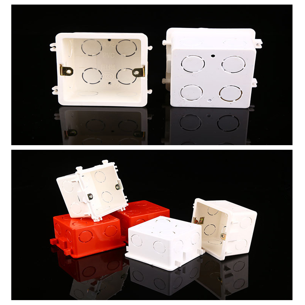 1Pc Pvc Plastic Vlamvertragende Waring Back Box Wandmontage Box Standaard Licht Touch Schakelaar Cassette Junction doos
