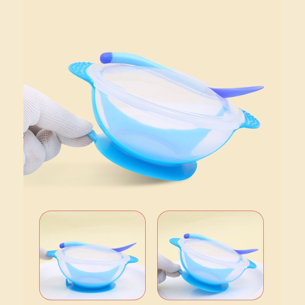 Temperatuur Sensing Feeding Lepel Kind Servies Voedsel Kom Leren Gerechten Service Plaat/Tray Baby Servies Set