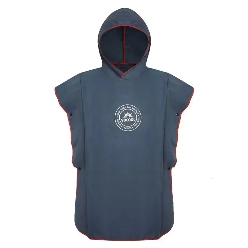 Mikrofaser-Schwimmüberzüge für Kinder, mit Kapuze, Bad, Strand, Poncho, Handtücher, Surf-Poncho, schnell trocknend, wechselnder Bademantel, Kinder-Schwimmhandtücher: S / Navy Blau