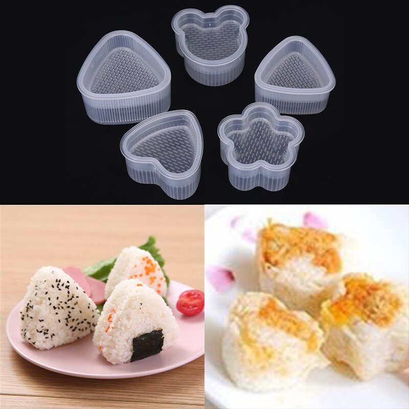 Clear DIY Sushi Mold Practical Kitchen Bento Decorating Sushi Onigiri Mold Food Press Triangular Form Rice Ball Maker Accessorie