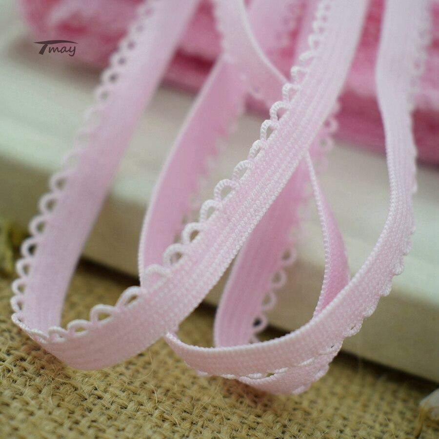 #1498 lyserøde elastikker elastikbånd undertøj bh bukser stretch blonder besætning stof gør-det-selv syning bånd tape pandebånd babybrug