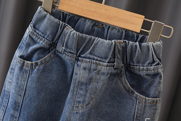 Jeans per bambini primavera autunno 2021 nuovi pantaloni in Denim per bambini pantaloni ragazzi pantaloni sabbiati Jeans Casual per ragazze 2-6 anni