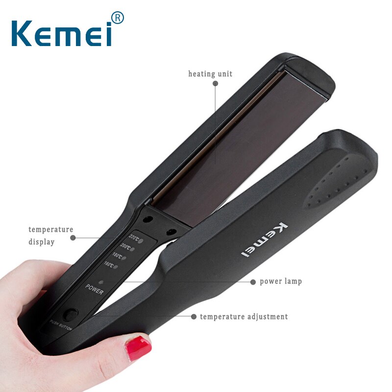 Kemei KM329 – fer à lisser , plat à chauffage rapide, plaque en céramique Tourmaline, lisseur de cheveux