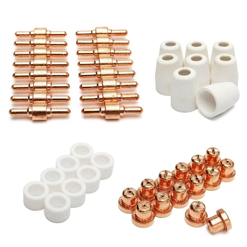 190pcs PT31 Plasma Cutter Consumables Standard Electrodes Tips Nozzle Ceramic Cups Rings 40A/50A Suit for CUT50/60