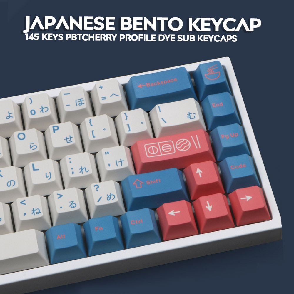 140 Keycaps PBT Cherry Profile Dye-Sub Japanese Keycap Set for Mechanical Keyboard GH60 XD64 GK64