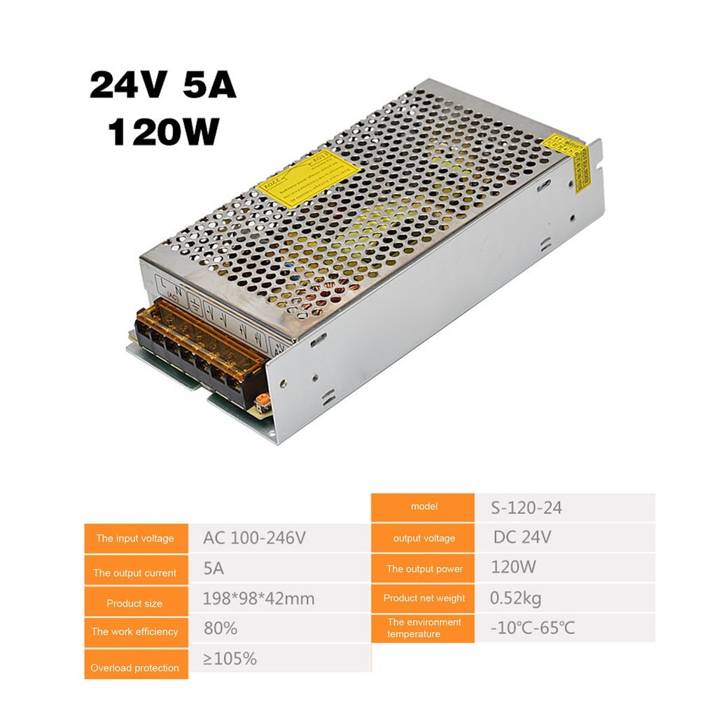 Alimentation à découpage DC24V 1A 2A 2.5A 3A 4.5A 5A 6.5A 8.3A 10A 12.5A 15A 16.5A AC 220V à DC24V AC-DC 24V pour 24V LED Bande: 24v 5A