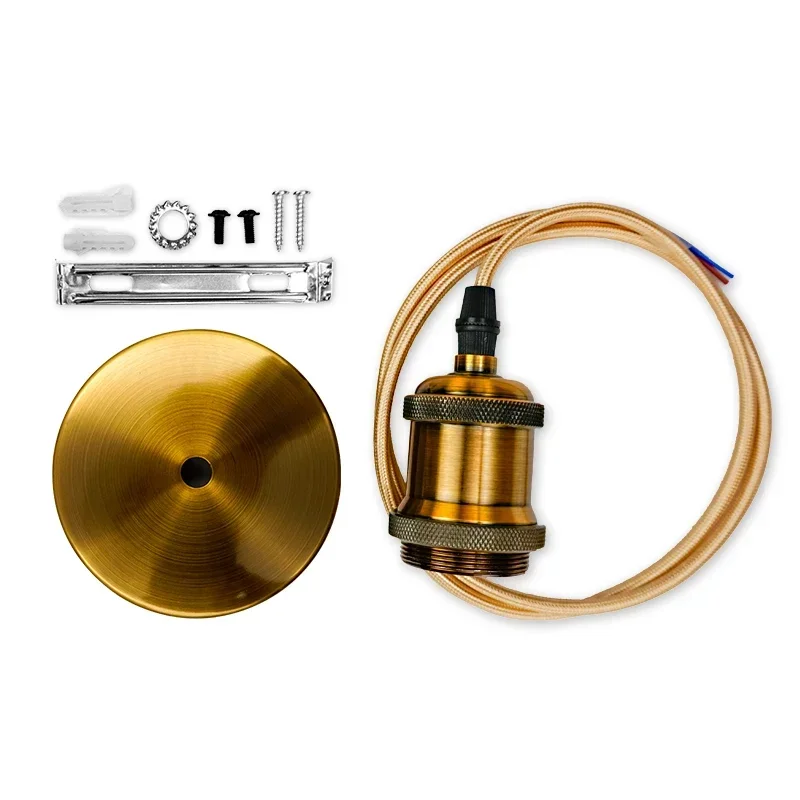 Base de iluminación colgante Edison Vintage E27 E26, soporte de lámpara con casquillo de tornillo de iluminación Retro, decoración Industrial para interiores, soporte de lámpara de fijación: Verde / 2G7