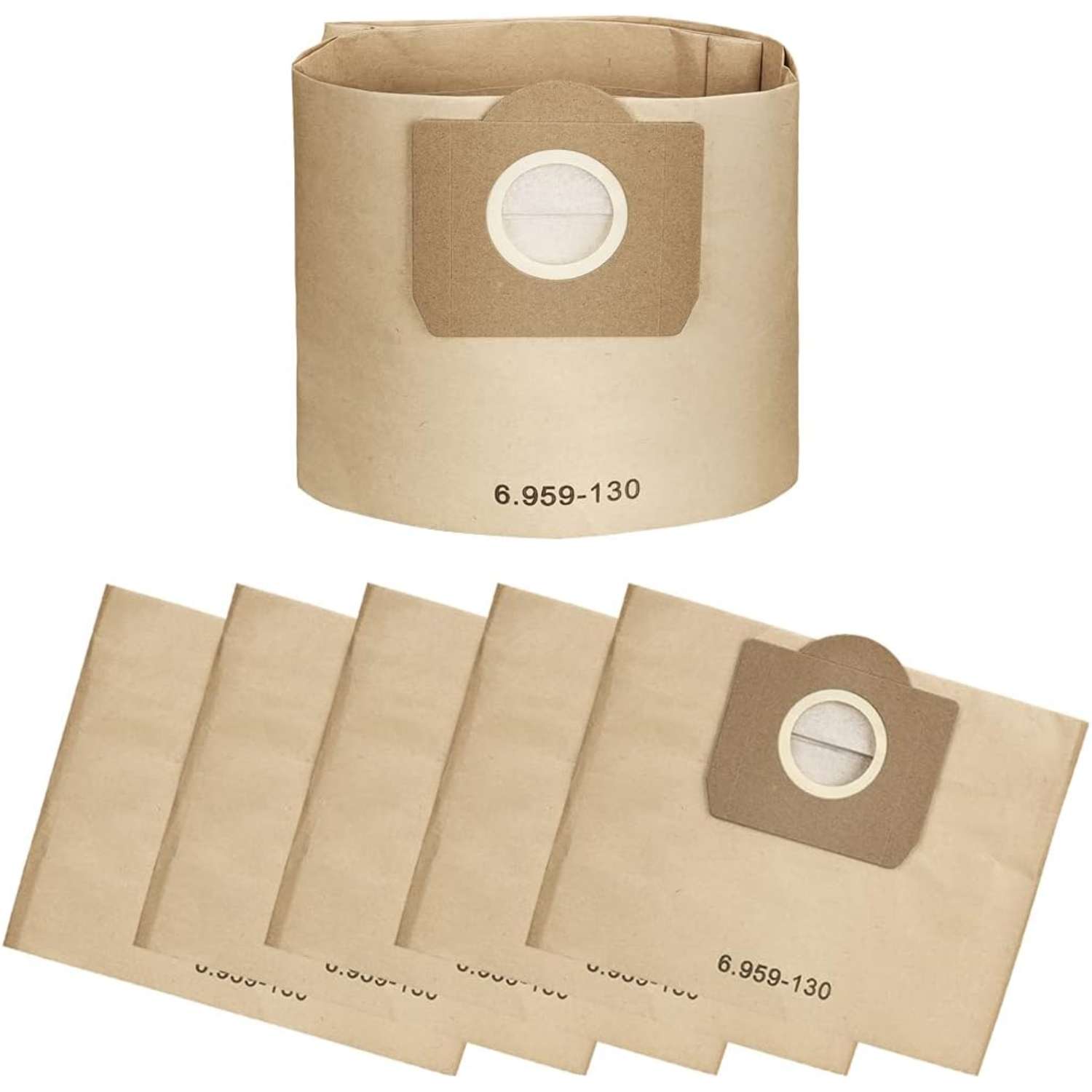 Staubsaugerbeutel für Karcher 6.959-130.0 WD3/WD3P/MV3/A2201/A2204/A2534/SE 4001/SE 4002, Kärcher NT 251, A 2200, A 2206 X: Licht Grau