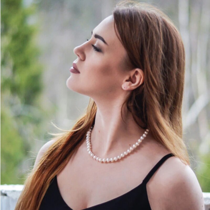 Gargantilla de perla blanca de imitación para mujer, joyería para de novia, collar de boda, abalorio,