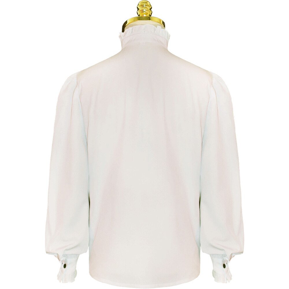 SISHION 2022 Men's Renaissance Clothing Shirt Medieval Steampunk Pirate Tops Chemise Homme White Vintage Shirts for Men VD1987