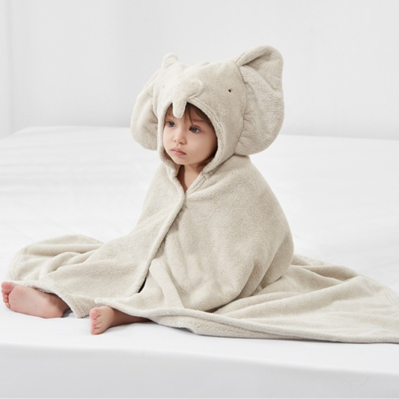 Serviette de bain pour bébé, cape à capuche pour garçons et filles, peignoir éléphant pour enfants, douche portable, serviettes de natation à Absorption douce