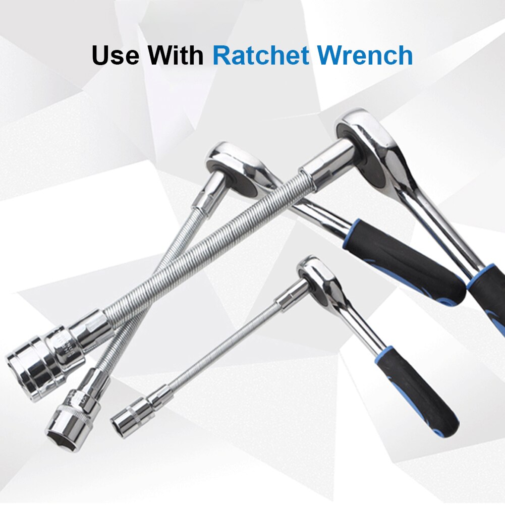 Drive Flexible Socket Extension Bar Adapter Metal Shaft Conversion Head High Torque Socket Ratchet Wrench Extender 1/4 3/8 1/2