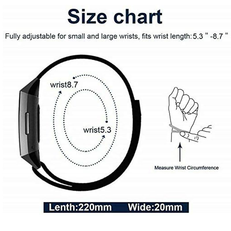 Nylon-Uhrenarmband für Fitbit Charge 6 4 5 3 SE Band Sportarmband Schlaufenarmbänder Armband für Fitbit Charge 5 3 4 3 SE Correa