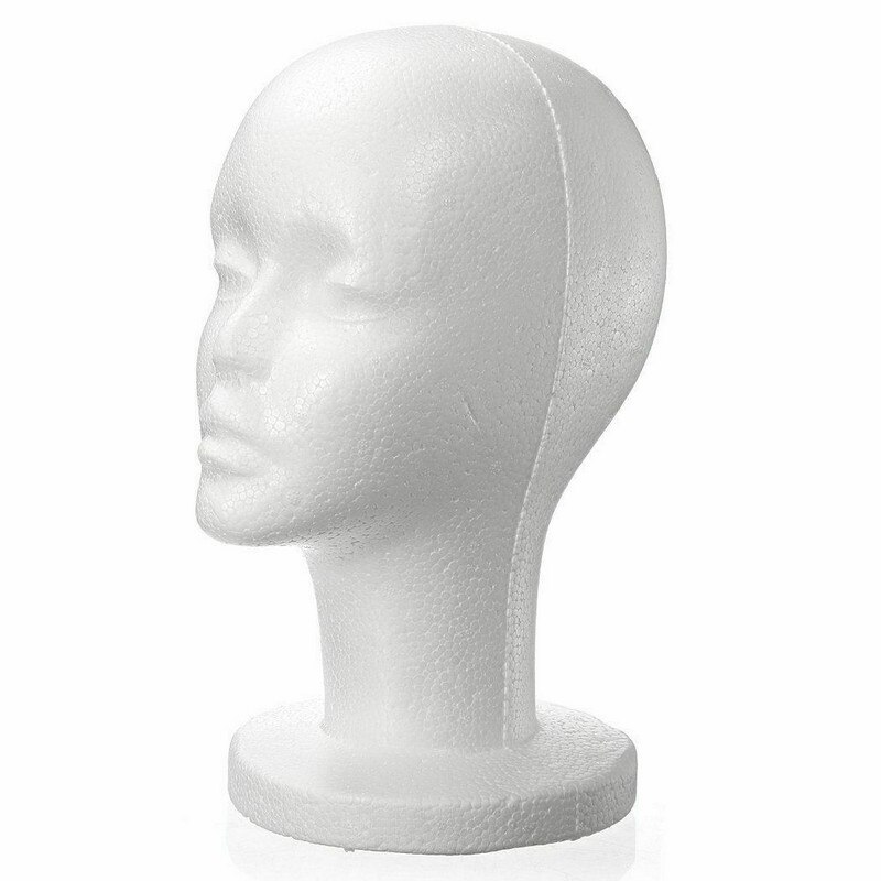 Polystyrène mousse femme tête modèle perruque chapeau lunettes affichage styromousse mousse Mannequin cheveux casque support présentoir