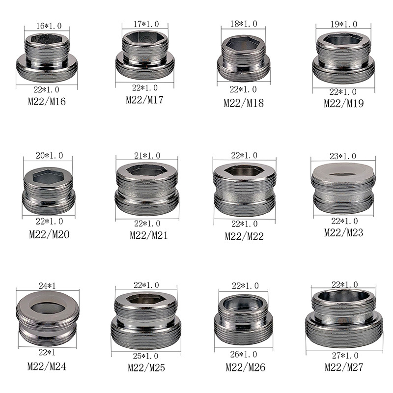 Messing Kraan Beluchter Adapter Waterzuiveraar Fittings 16 17 18 20 21 22 23 24 25 30mm Turn 22 Keukenkraan Sanitair Accessoires