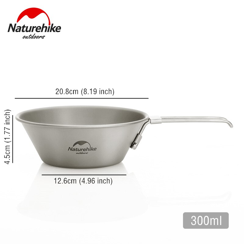 Naturehike Titan Tasse Camping Titan Schüssel draussen Geschirr Becher mit Faltbare Griff Tragbare Kochgeschirr für Wandern Picknick: Schüssel - 300ml