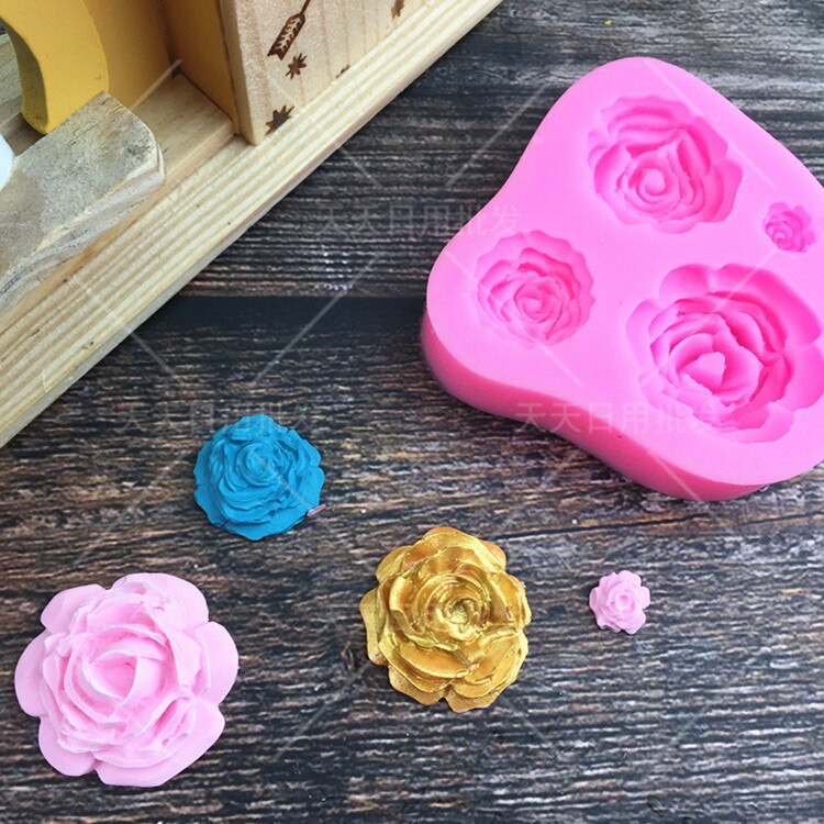 1Pcs 3D Rose Bloem Siliconen Mal Voor Fondant Taart Decoreren Gereedschappen Suiker Ambachtelijke Chocolade Snoep Klei Zeep Mallen