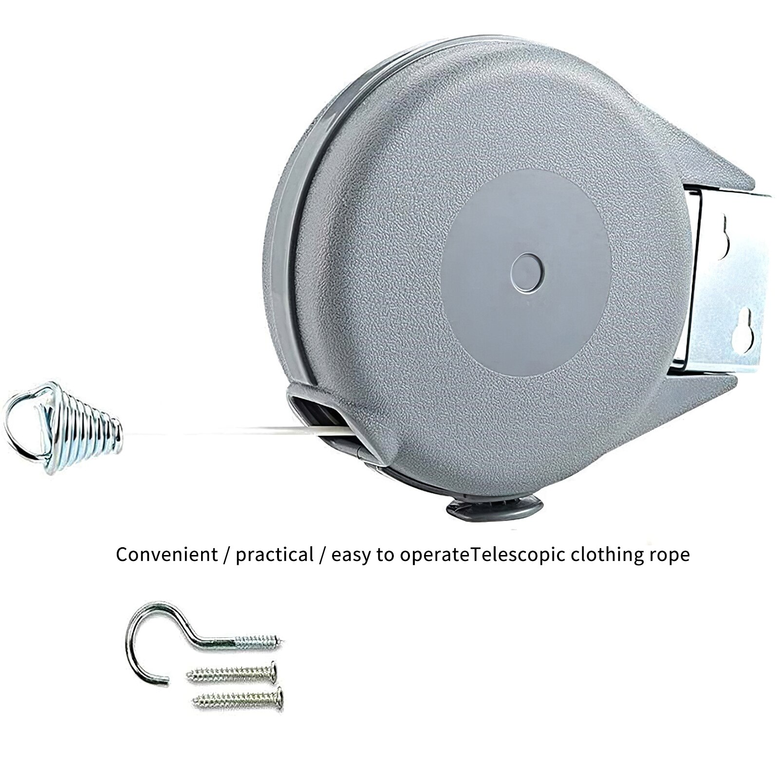 12M Retractable Clothesline Adjustable Drying PVC Reinforced Fiber Yarn Laundry Line For Balcony Patio Indoor Outdoor