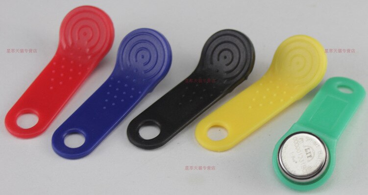 5x IButton Schlüsselanhänger DS1990A - Wasserdichte RFID-Tags In Rot/Blau/Schwarz